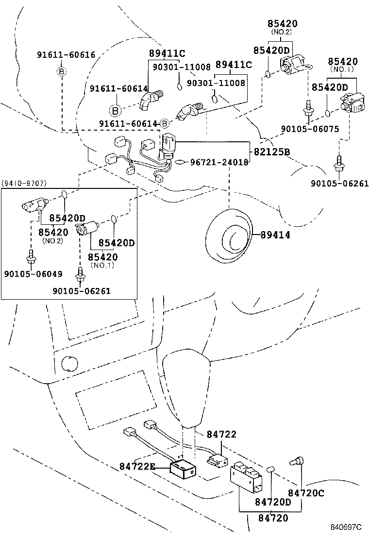 Toyota 84722-50090 SWITCH, TRANSMISSION CONTROL