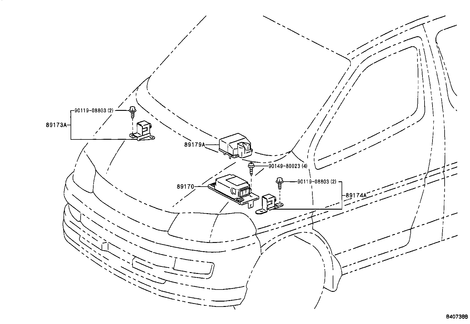 89170-26070 SENSOR ASSY, AIR BAG product image