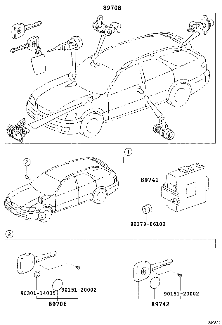 89708-33180 CYLINDER SET, WIRELESS DOOR LOCK product image