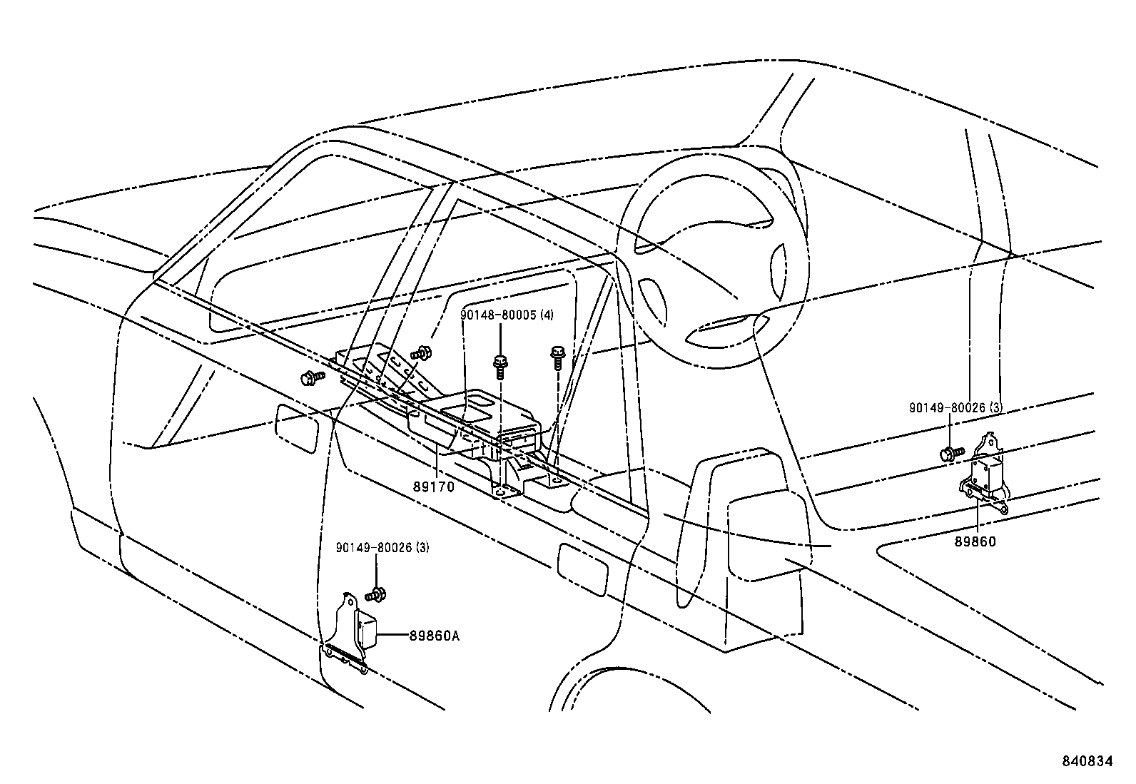 89170-40050 SENSOR ASSY, AIR BAG product image