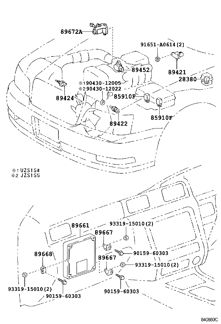 89669-30130 BRACKET, ENGINE CONTROL COMPUTER, NO.3 product image