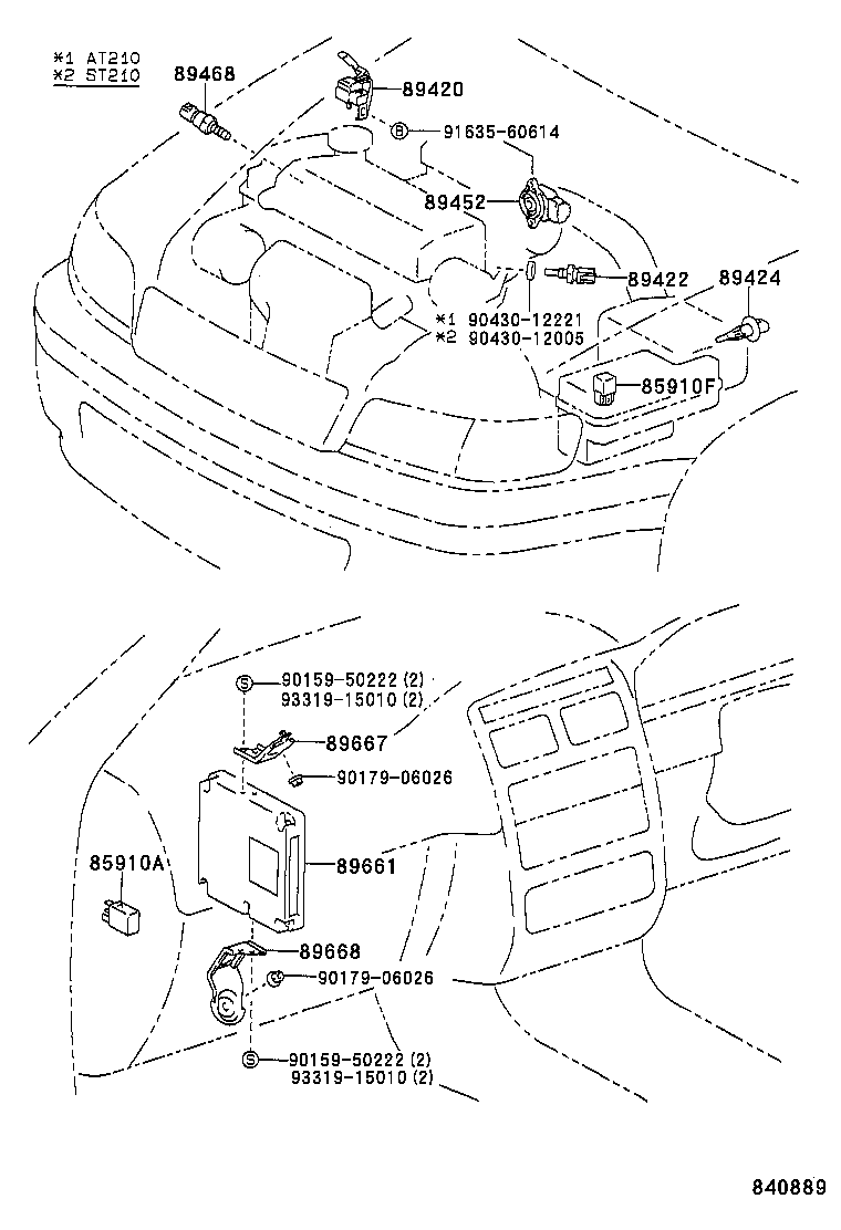 89667-20380 BRACKET, ENGINE CONTROL COMPUTER product image