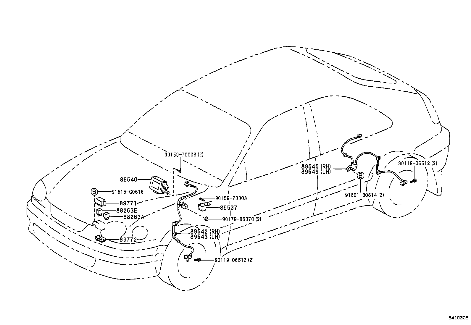 89545-02010 SENSOR, SPEED, REAR RH product image