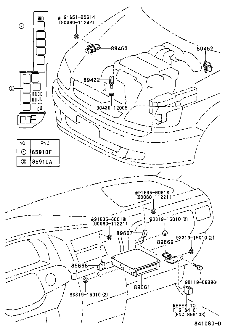 Toyota 89668-08010 BRACKET, ENGINE CONTROL COMPUTER, NO.2