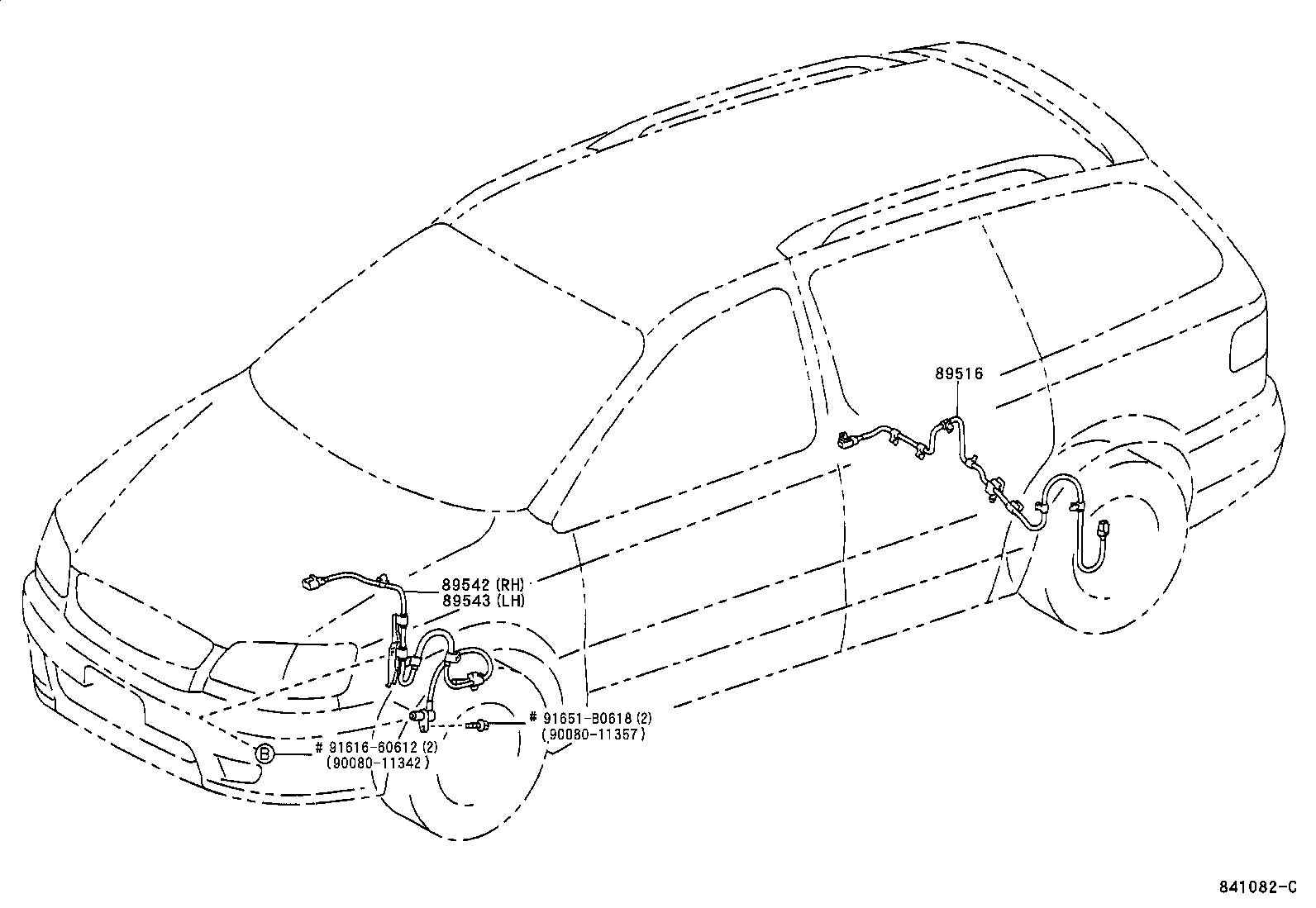 Toyota 89543-08010 SENSOR, SPEED, FRONT LH
