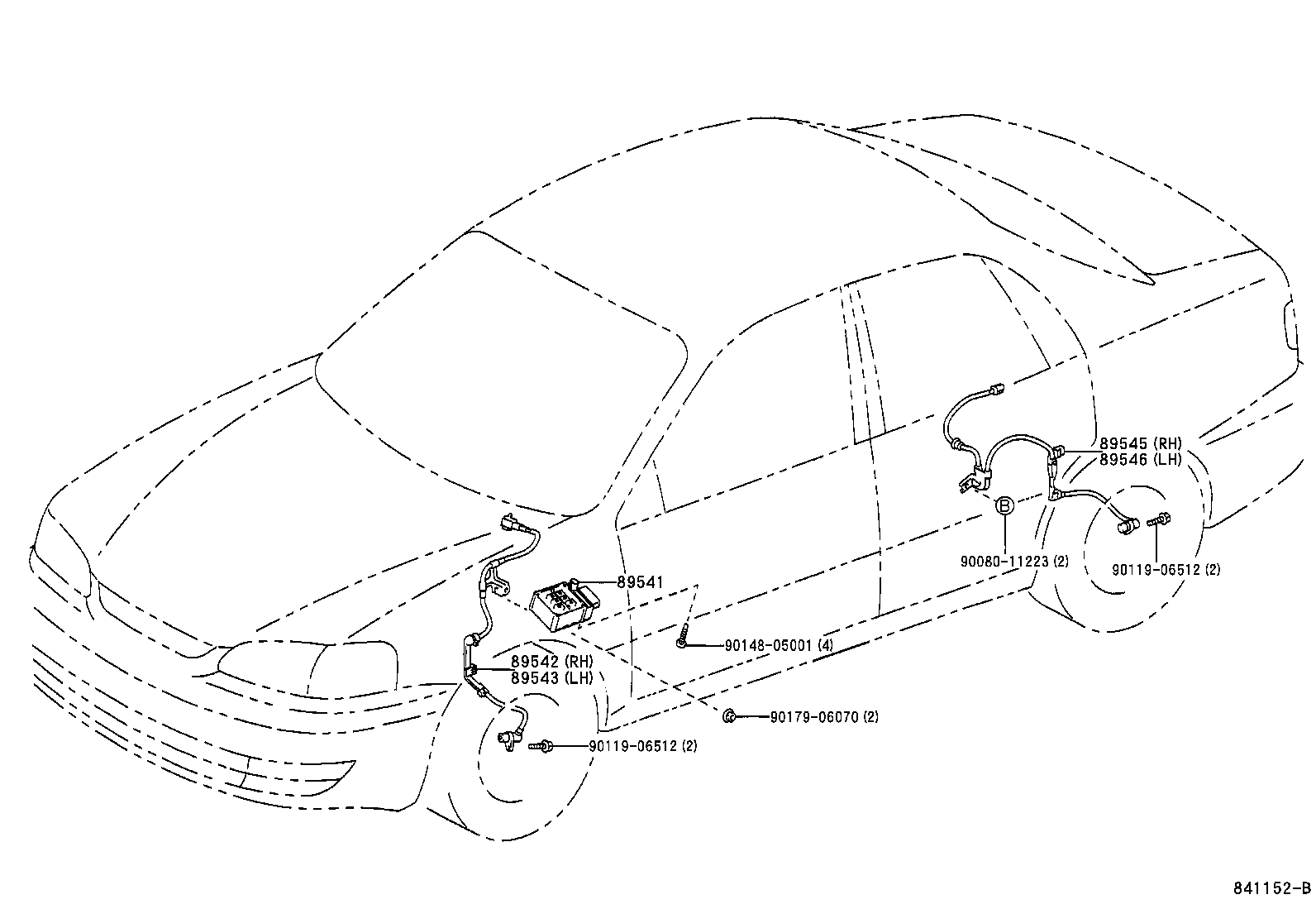 Toyota 89543-02030 SENSOR, SPEED, FRONT LH