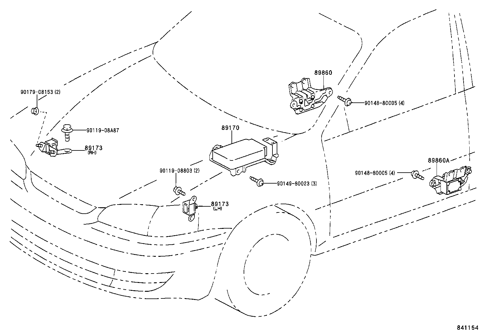 89170-02050 SENSOR ASSY, AIR BAG product image