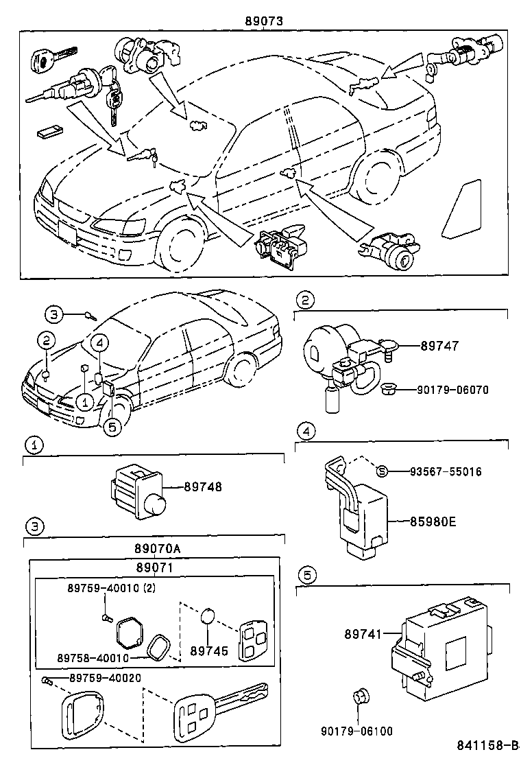 89741-33140 RECEIVER, DOOR CONTROL product image