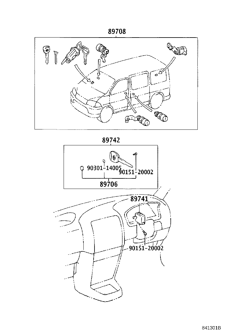 89708-26060 CYLINDER SET, WIRELESS DOOR LOCK product image