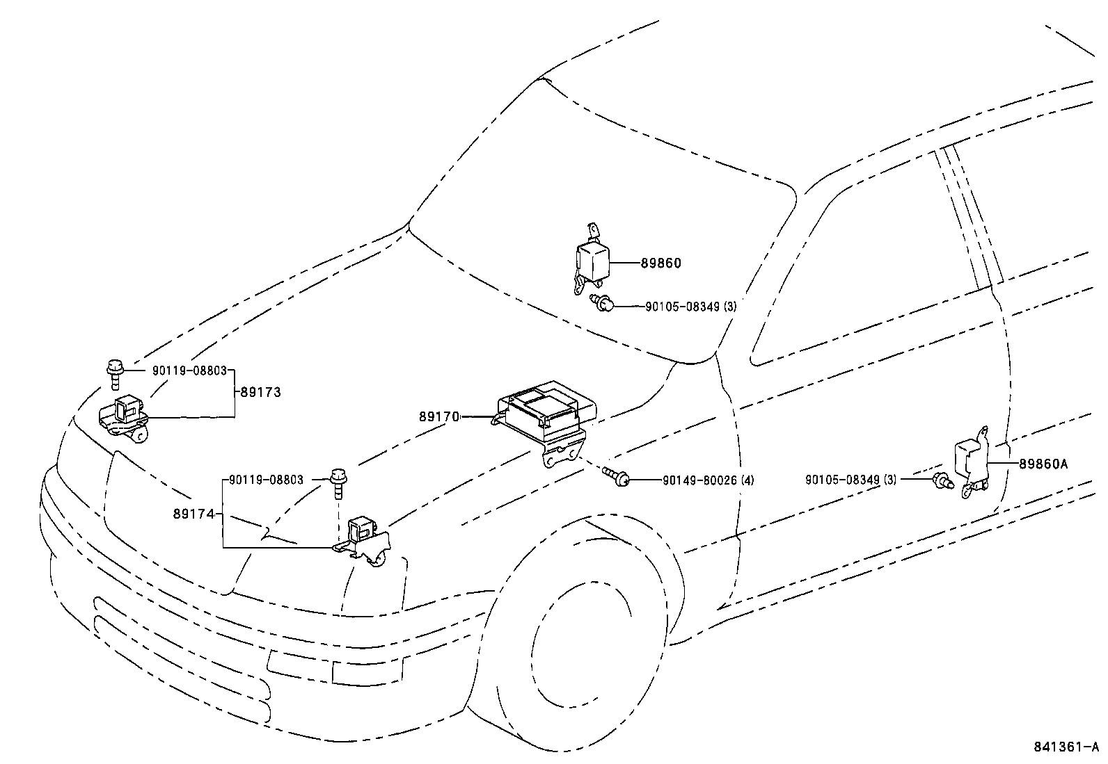 89170-07010 SENSOR ASSY, AIR BAG product image