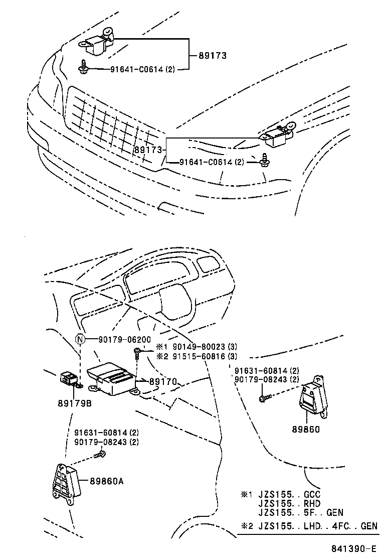 89170-30190 SENSOR ASSY, AIR BAG product image