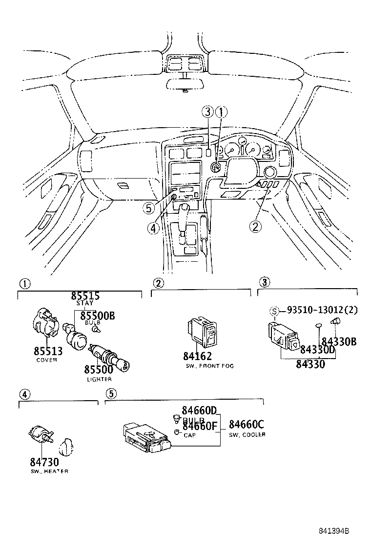 84140-33050 SWITCH ASSY, HEADLAMP DIMMER product image