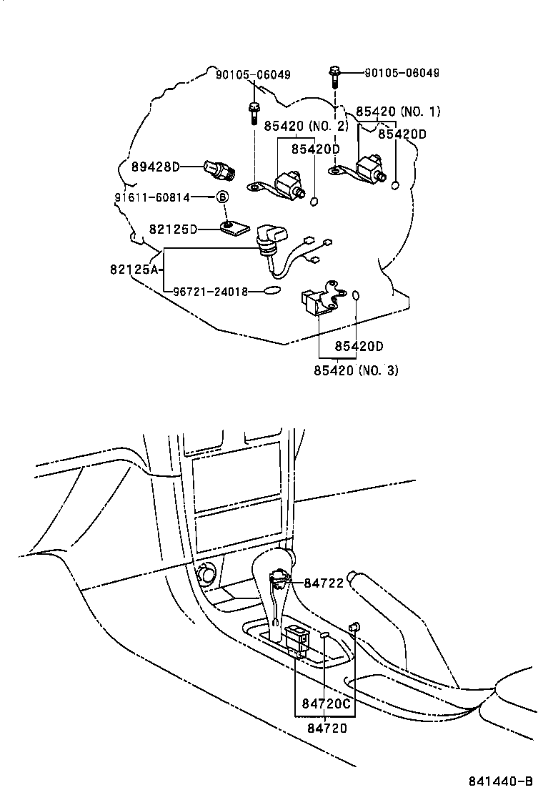 84722-21010 SWITCH, TRANSMISSION CONTROL product image
