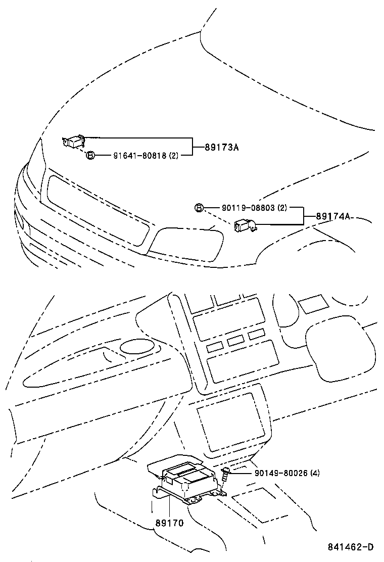 89174-49025 SENSOR, AIR BAG, FRONT LH product image