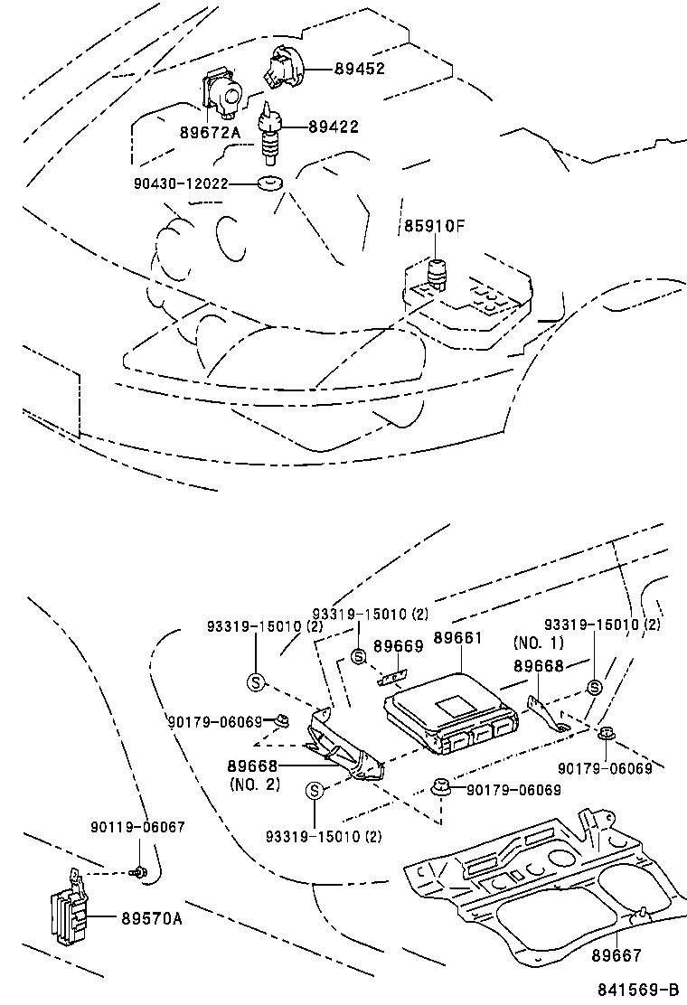 89668-24090 BRACKET, ENGINE CONTROL COMPUTER, NO.2 product image