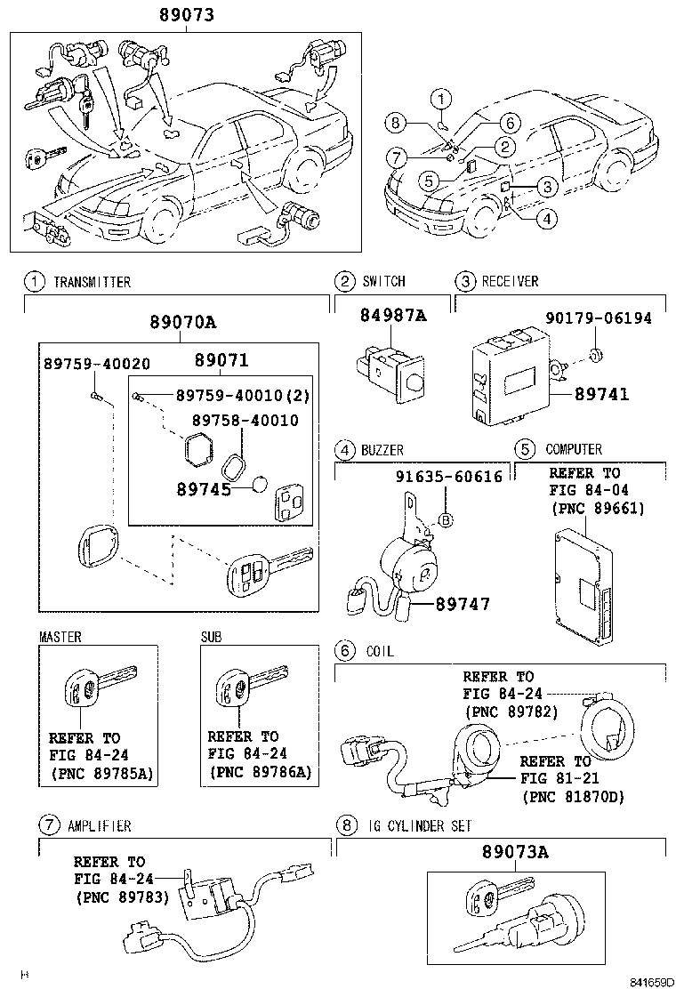 89073-50250 IGN CYLINDER SET LOCK W/TRANSMITTER HOUSING (CUT KEY) product image