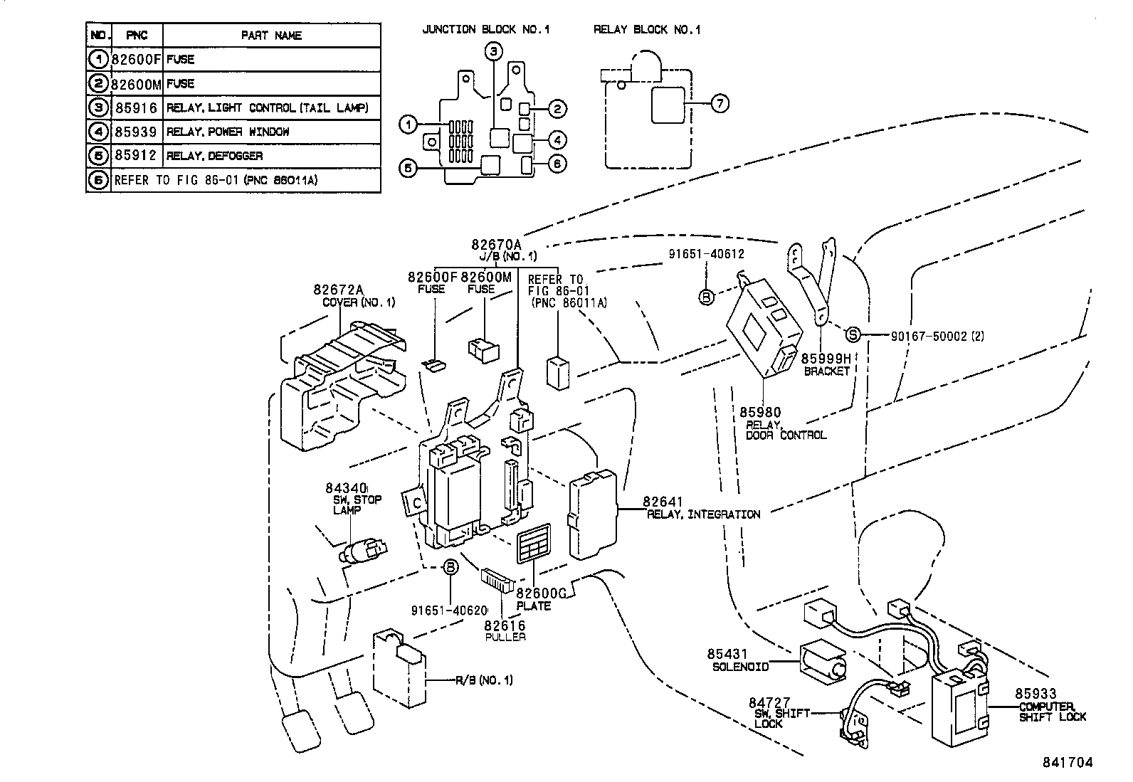 84727-06010 SWITCH, SHIFT LOCK CONTROL product image