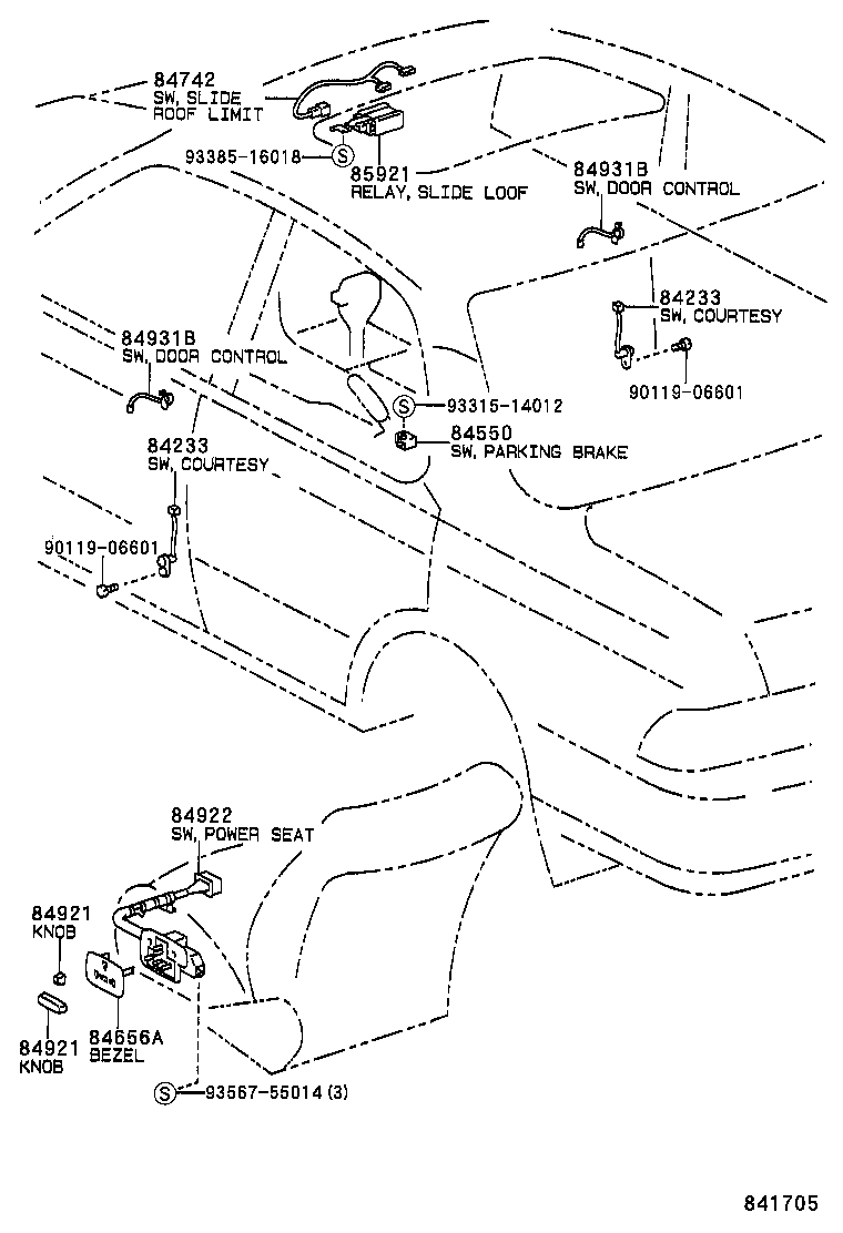 84727-06010 SWITCH, SHIFT LOCK CONTROL product image