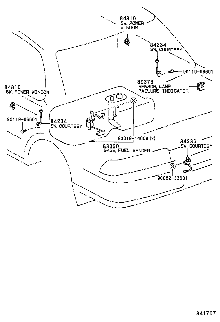 84727-06010 SWITCH, SHIFT LOCK CONTROL product image