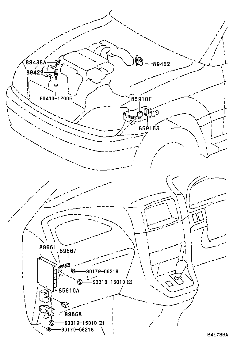 89668-48010 BRACKET, ENGINE CONTROL COMPUTER, NO.2 product image