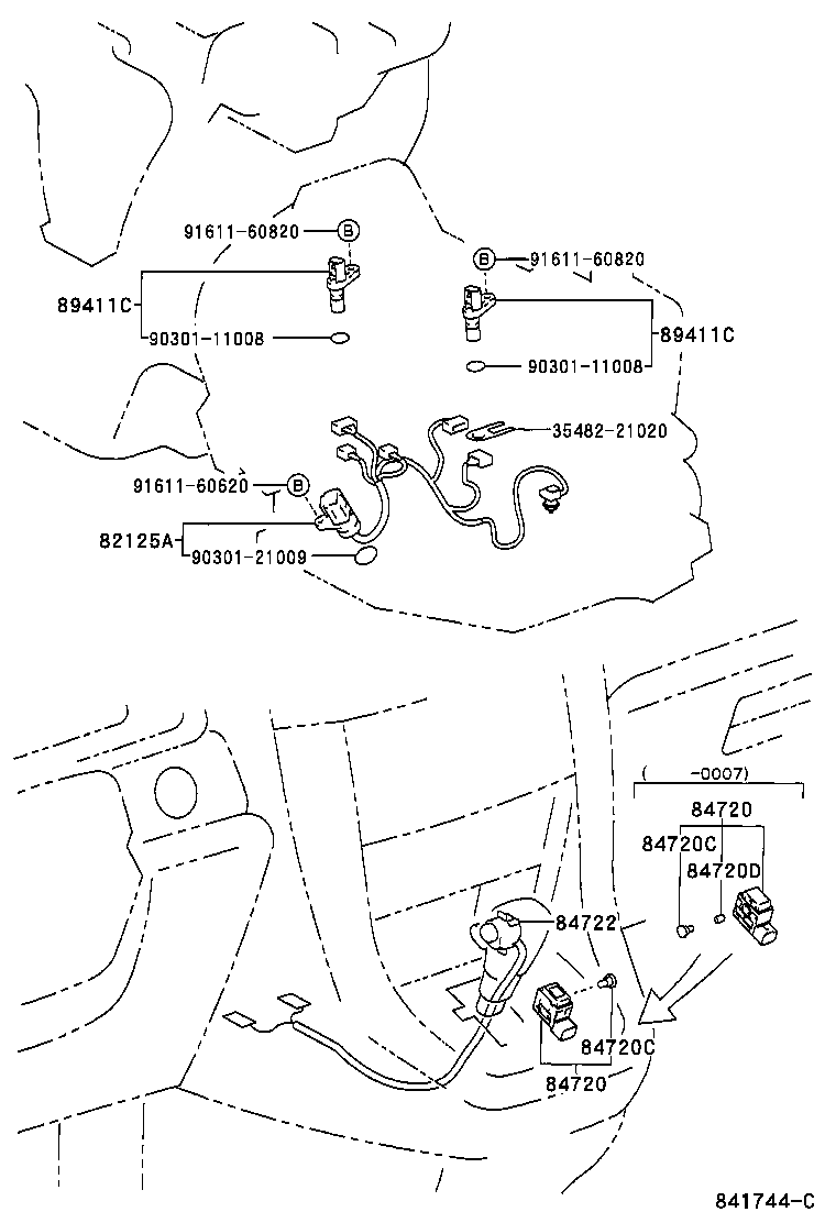 Toyota 84722-48020-B0 SWITCH, TRANSMISSION CONTROL