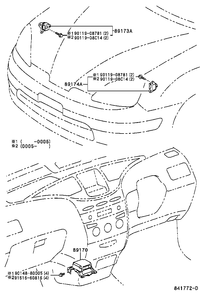 89173-49075 SENSOR, AIR BAG, FRONT RH product image