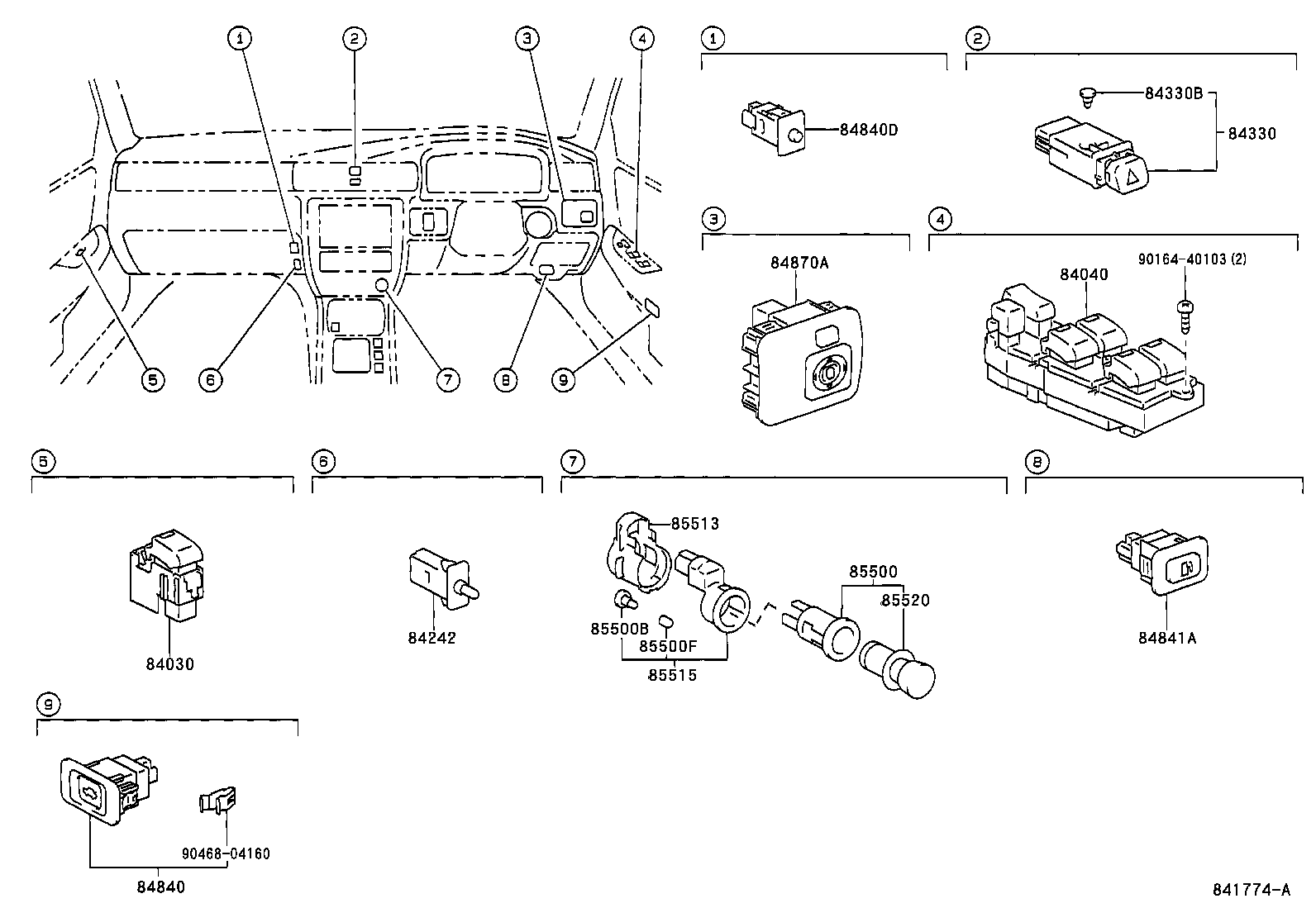 55905-30290 KNOB SUB-ASSY, CONTROL product image