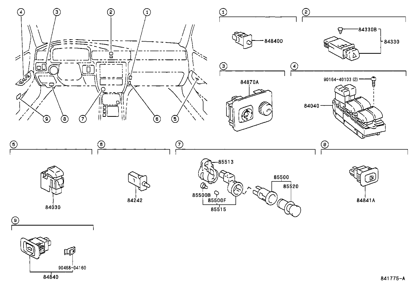 55905-30290 KNOB SUB-ASSY, CONTROL product image
