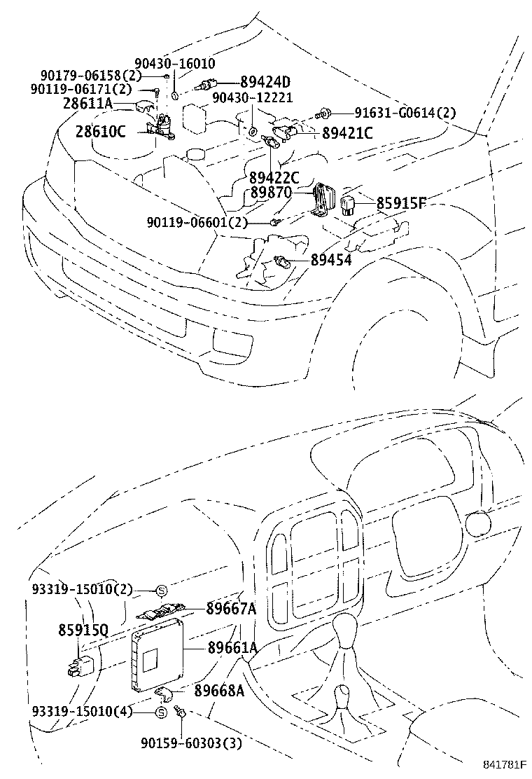 89668-60150 BRACKET, ENGINE CONTROL COMPUTER, NO.2 product image