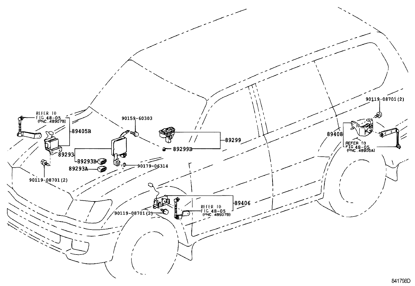 Toyota 89405-60012 SENSOR SUB-ASSY, HEIGHT CONTROL, FRONT  RH