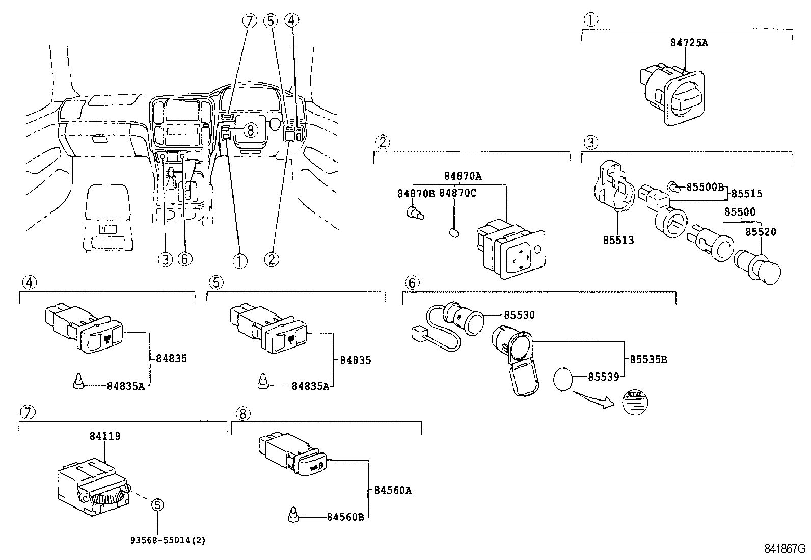 55905-60280 KNOB SUB-ASSY, CONTROL product image
