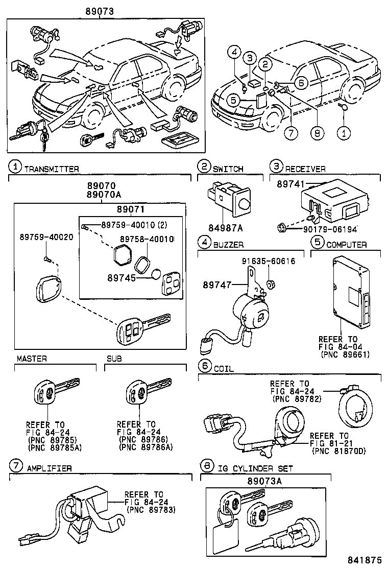 89741-50341 RECEIVER, DOOR CONTROL product image