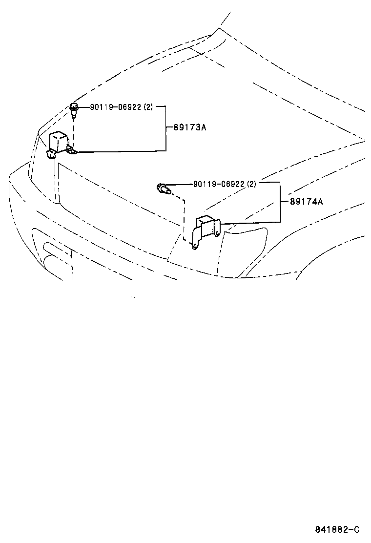 89173-69025 SENSOR, AIR BAG, FRONT RH product image