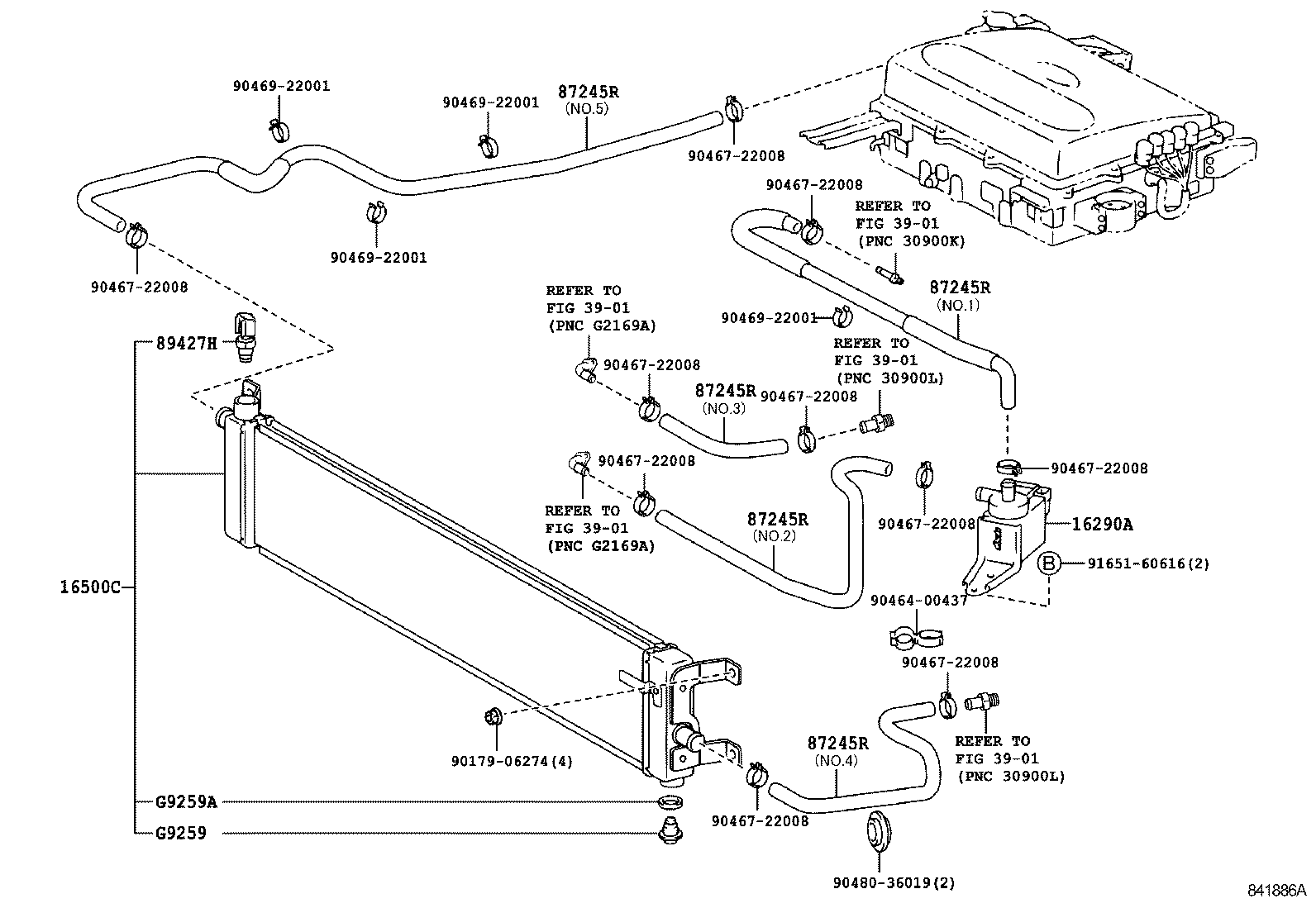 87245-47010 HOSE, WATER product image