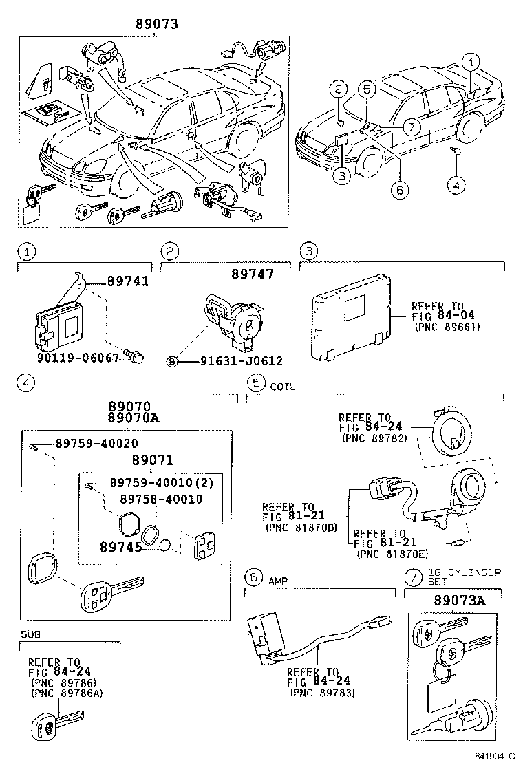 Toyota 89073-30170 CYLINDER SET, LOCK W/TRANSMITTER HOUSING(LESS MODULE)