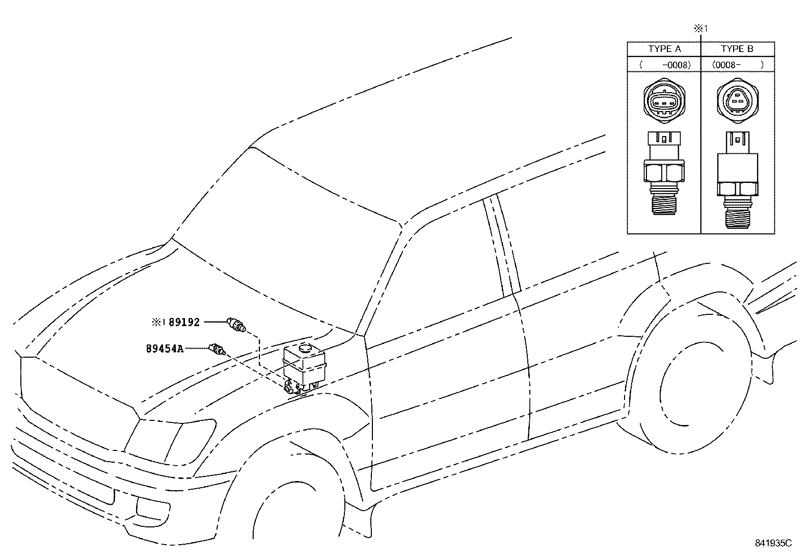 89192-60010 SENSOR, PRESSURE ACCUMULATOR product image