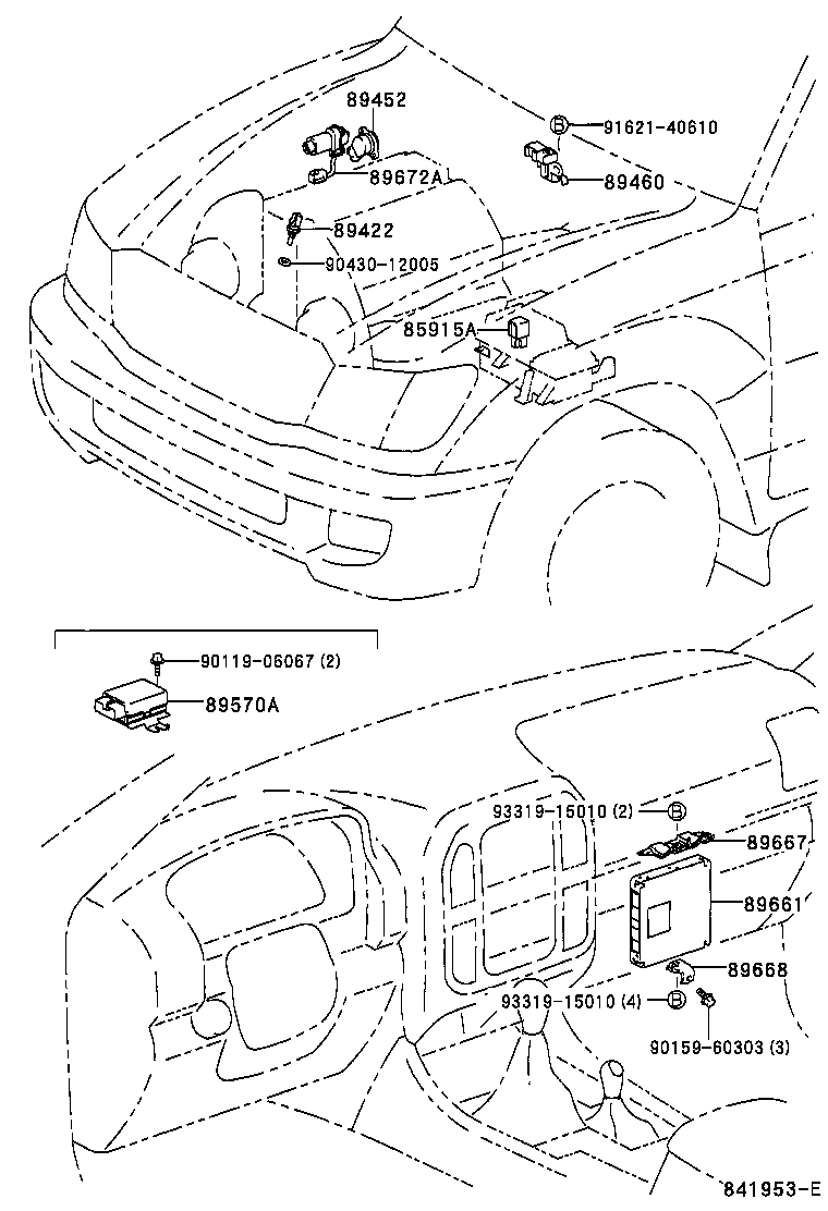 Toyota 89668-60160 BRACKET, ENGINE CONTROL COMPUTER, NO.2