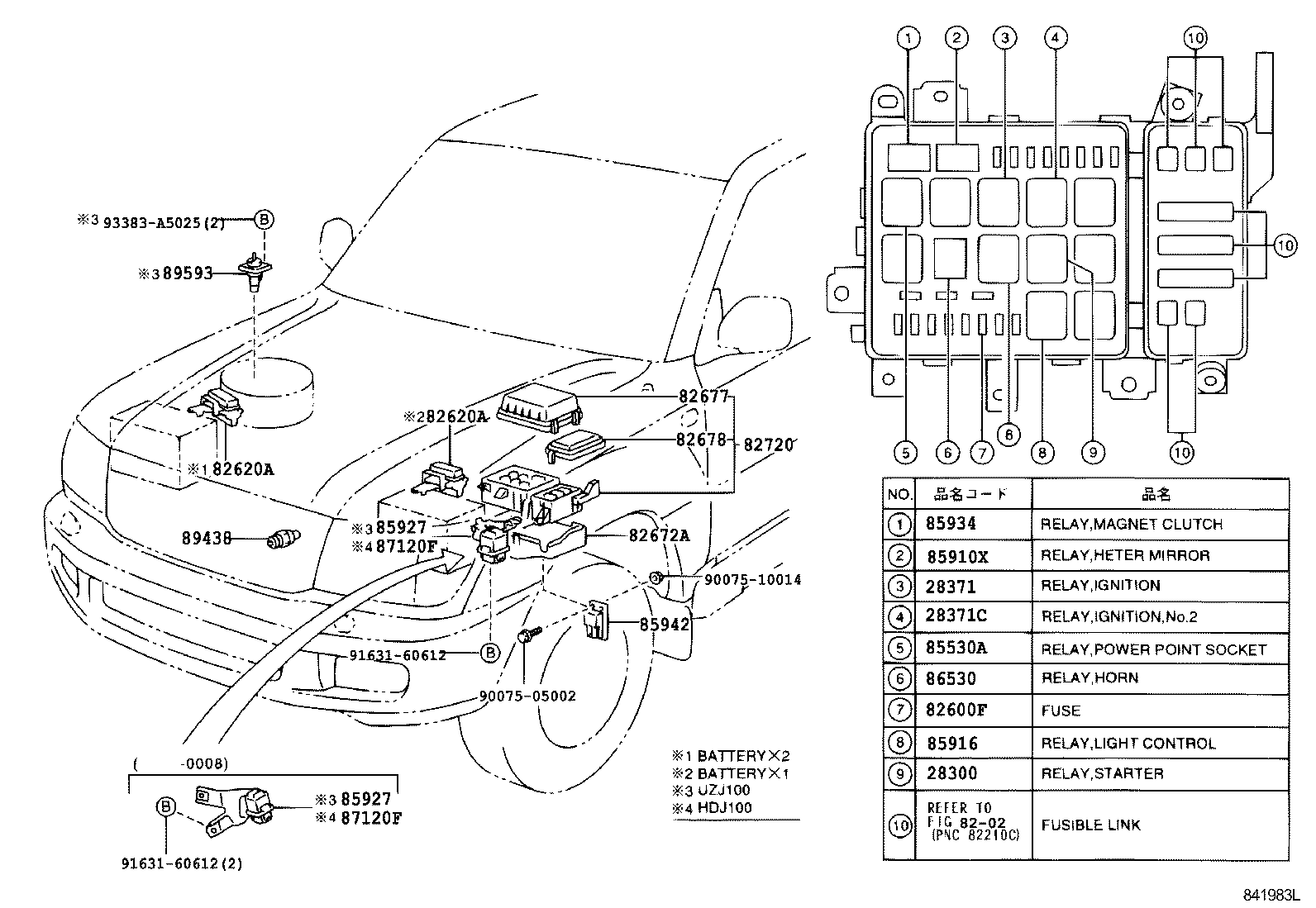 84165-60040 SWITCH, REAR FOG LAMP product image