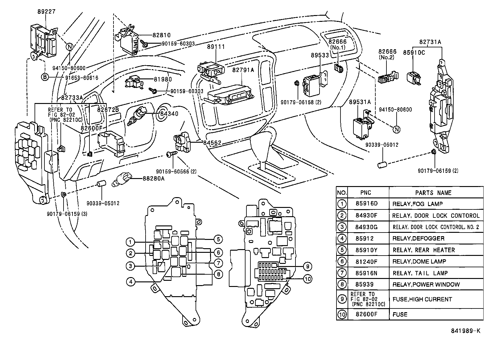 84165-60040 SWITCH, REAR FOG LAMP product image