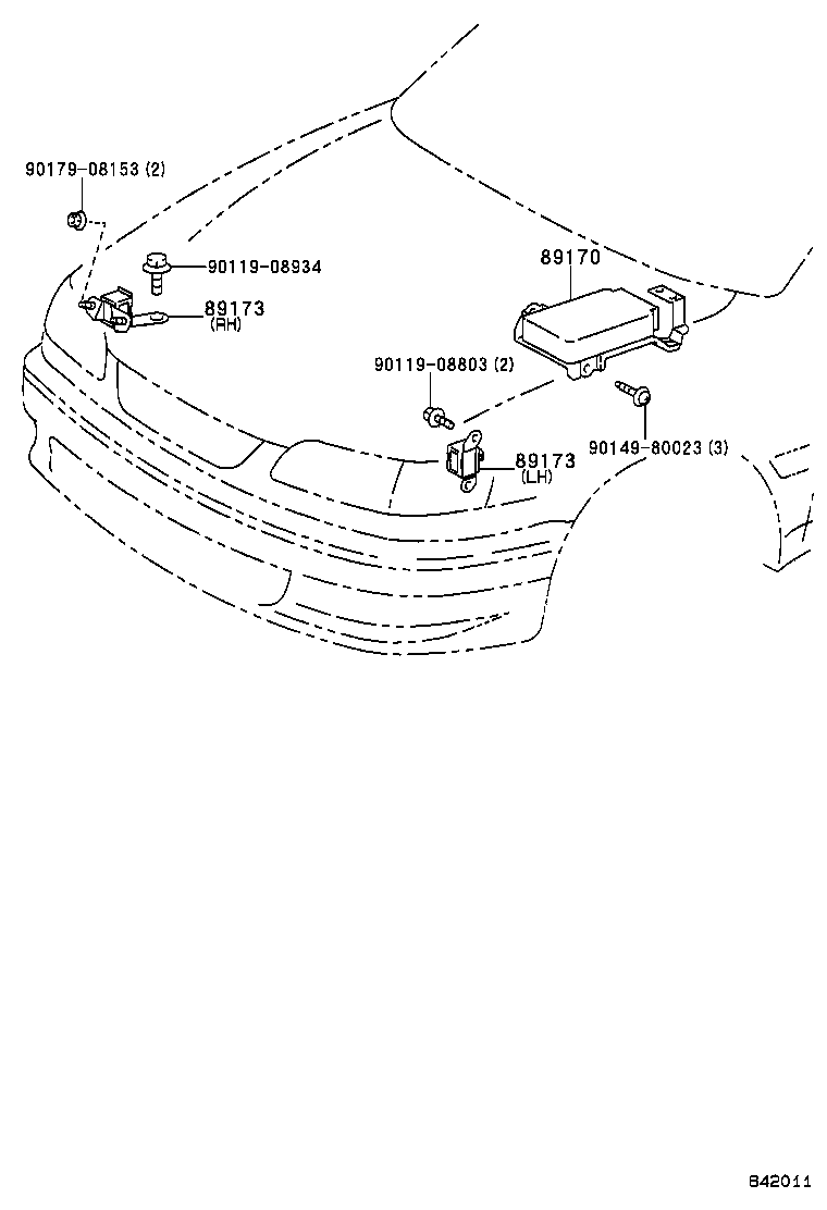 89170-12060 SENSOR ASSY, AIR BAG product image