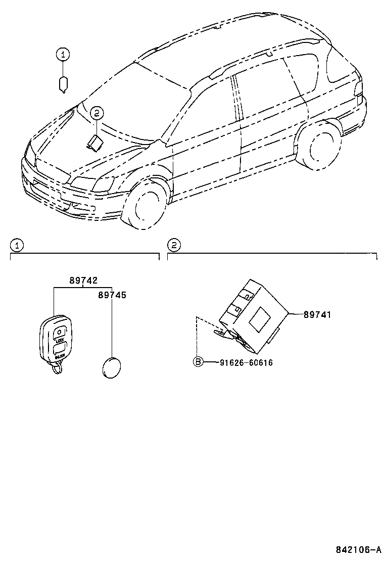89741-44010 RECEIVER, DOOR CONTROL product image