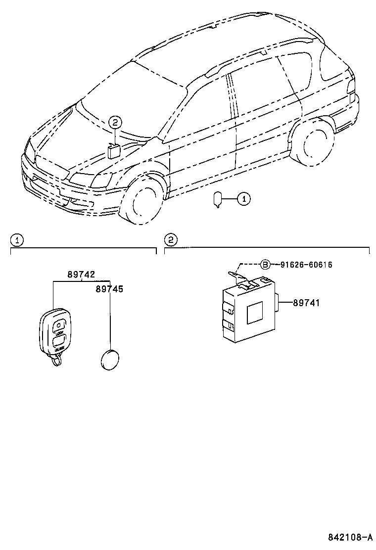 89741-44010 RECEIVER, DOOR CONTROL product image