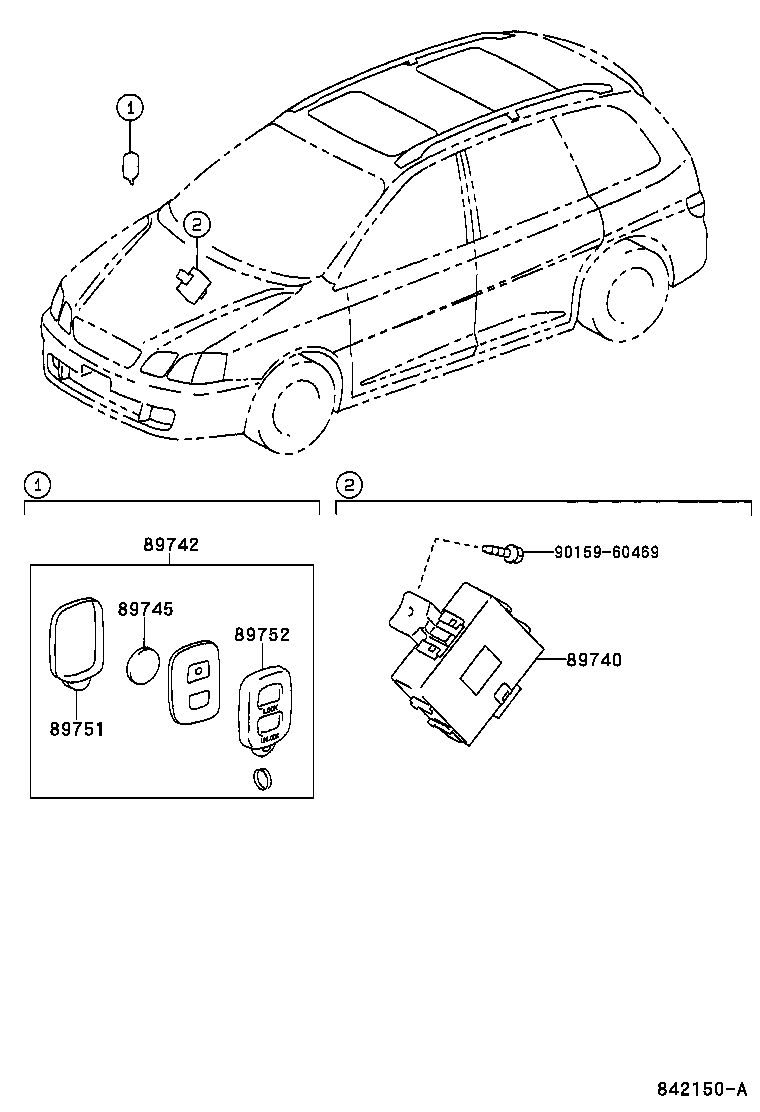 89741-44100 RECEIVER, DOOR CONTROL product image