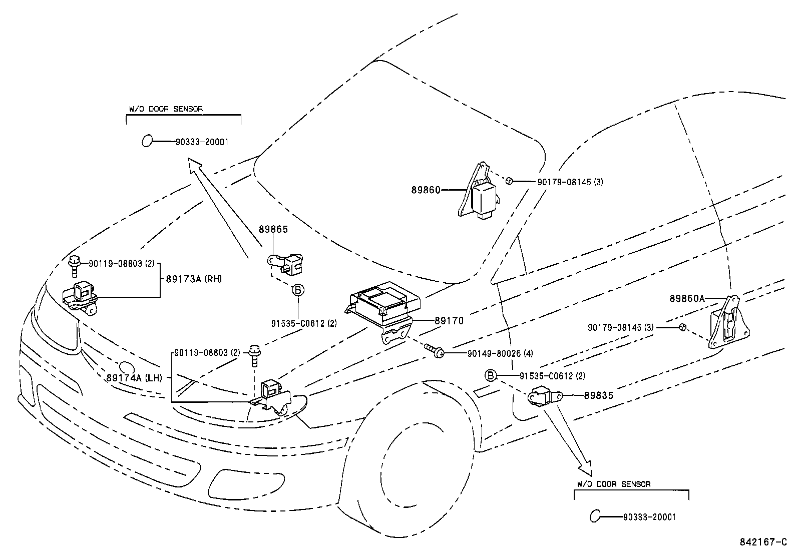 89170-06171 SENSOR ASSY, AIR BAG product image