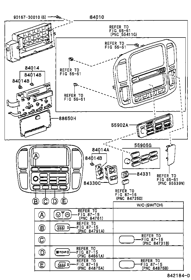55905-60280 KNOB SUB-ASSY, CONTROL product image