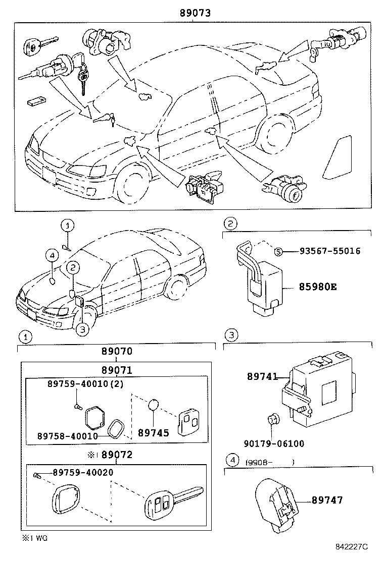 89072-33020 HOUSING SET, DOOR CONTROL TRANSMITTER product image