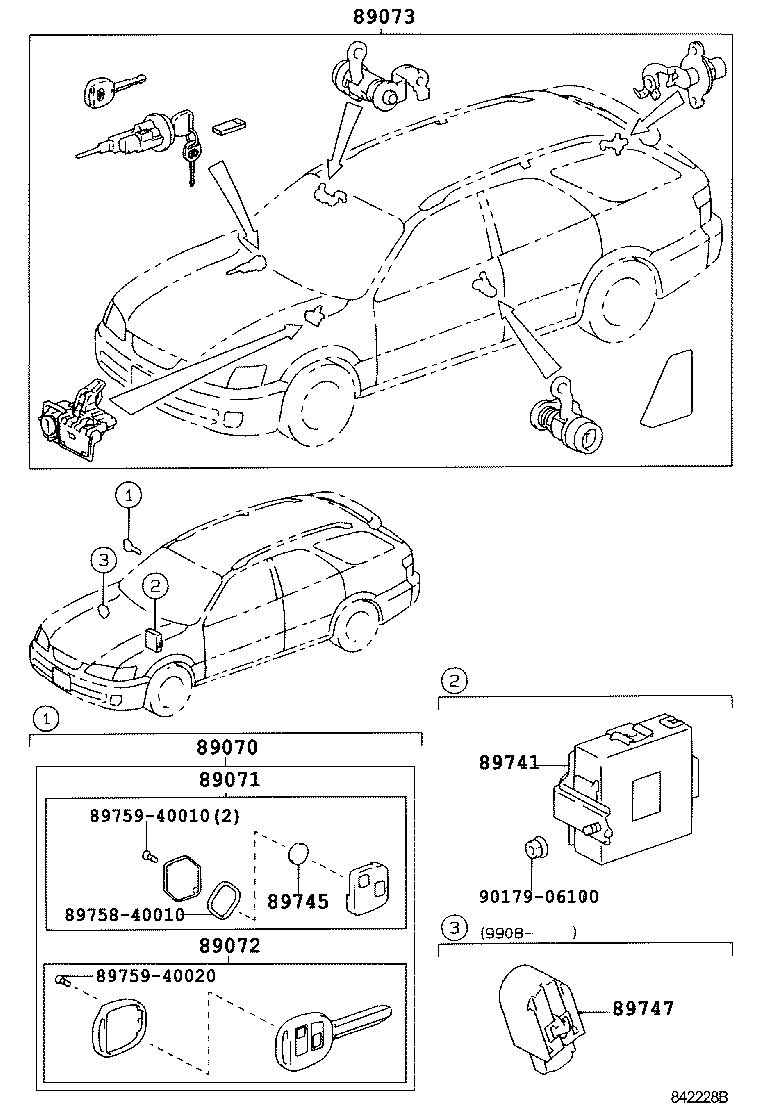 89708-33180 CYLINDER SET, WIRELESS DOOR LOCK product image