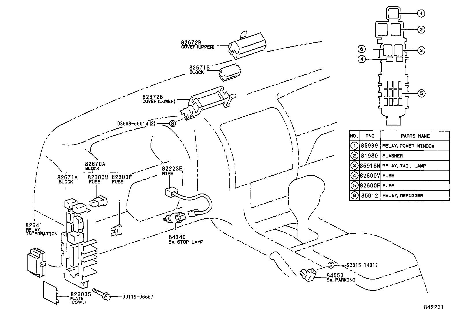 84652-1A110 SWITCH ASSY, WINDSHIELD WIPER product image