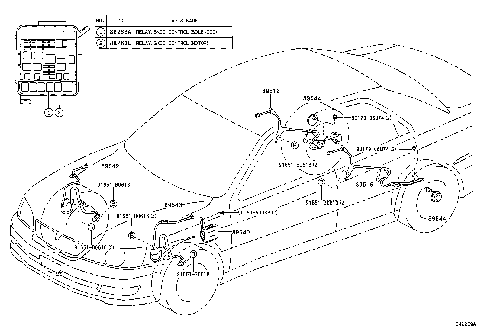 89516-32010 WIRE, SKID CONTROL SENSOR product image