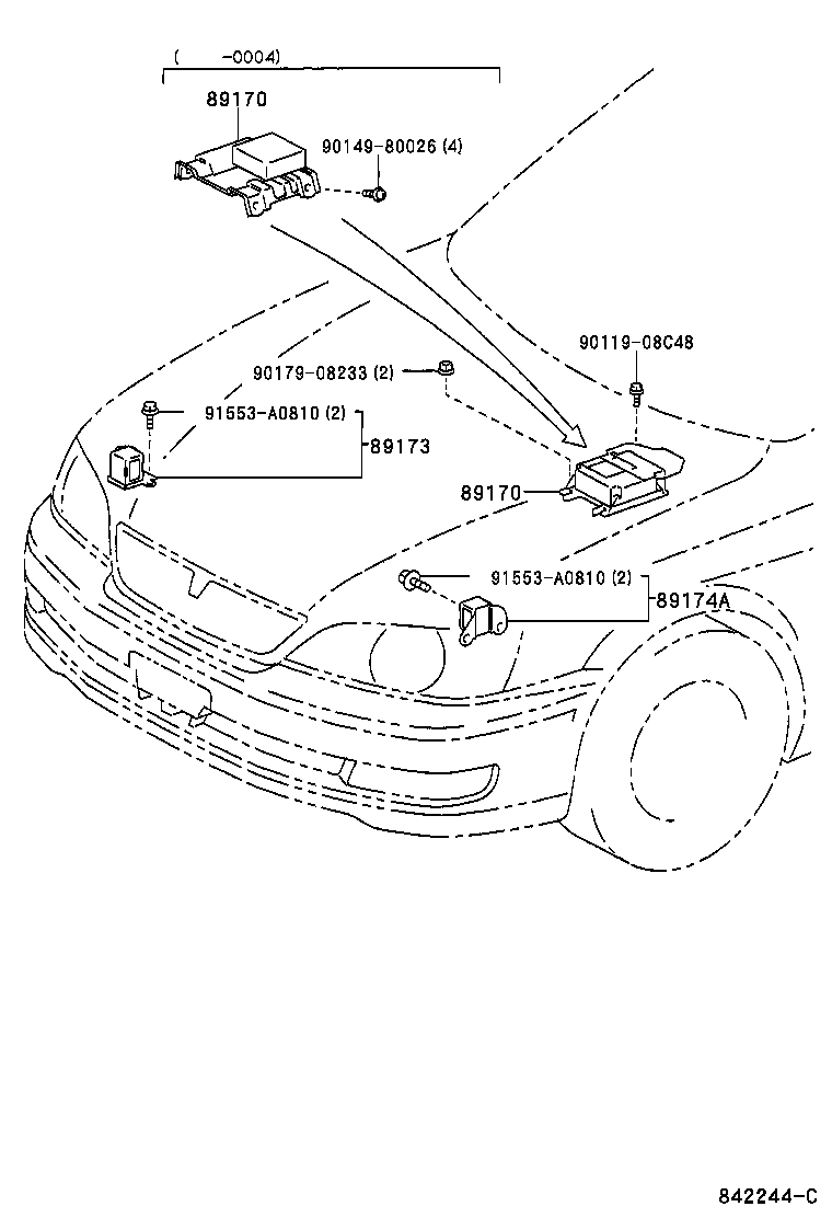 89174-39045 SENSOR, AIR BAG, FRONT LH product image
